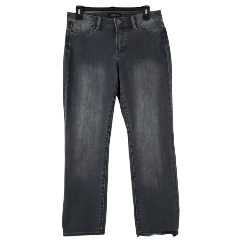 Talbots~Size 6 Petite~Black Denim Flawless Five Pocket Slim Ankle Curvy Jeans.